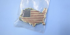 Gift Creations United States America Flag Gold Tone Key Ring Keychain