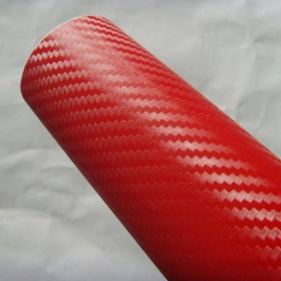 Pelicula de Fibra de Carbono Rojo 3D Weave Vinyl Decalas de Bricolaje 12 X60 