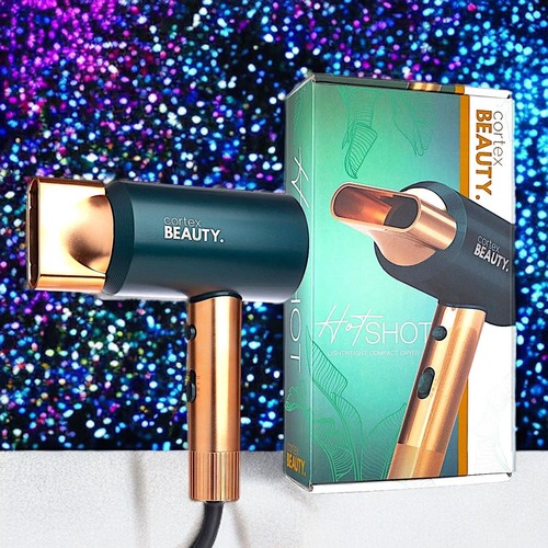 CORTEX BEAUTY Hot Shot Compact Green & Gold Blow Dryer New In Box MSRP $249.99 - Picture 5 of 24