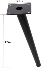 Furniture Leg 12 Inch, Slant Tapered Metal Coffee Table Legs 4Pcs/SCREWS