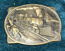 1978 Solid Brass BTS Steam Locomotive Train Belt Buckle Railroad The General