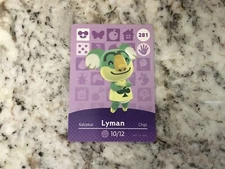 LYMAN #281 Animal Crossing Amiibo Authentic Nintendo Mint Card From Series 3