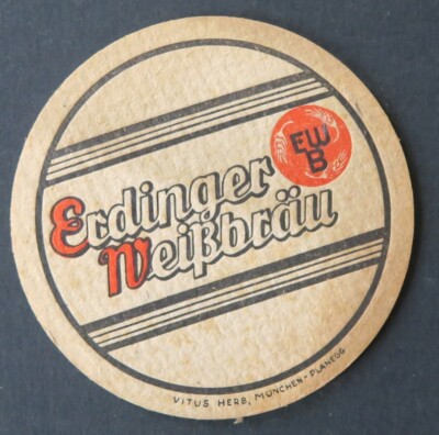ERDINGER WEISSBRAU EWB Vitus Herb beermat beer mug 24