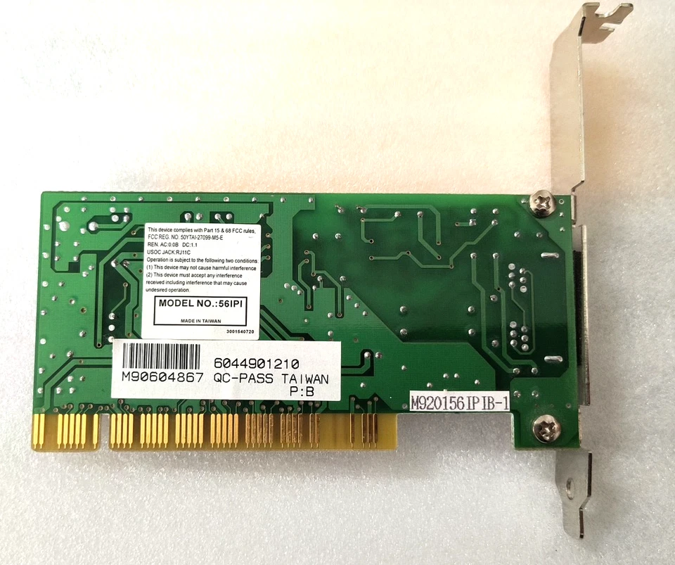 VINTAGE PCTEL 56IPI HSP56 MICRO VOICE/FAX/56K PCI MODEM RM2-LAN10A - Image 3 of 4