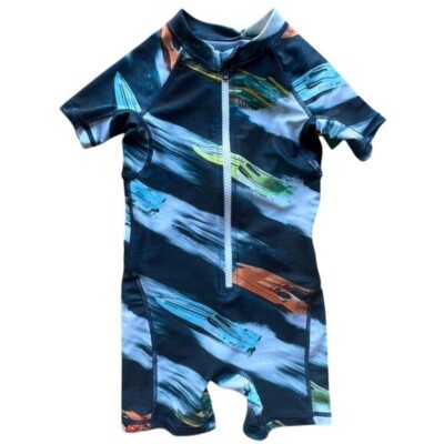 Molo Neka Short Sleeve Rash Guard Swimsuit in Blue