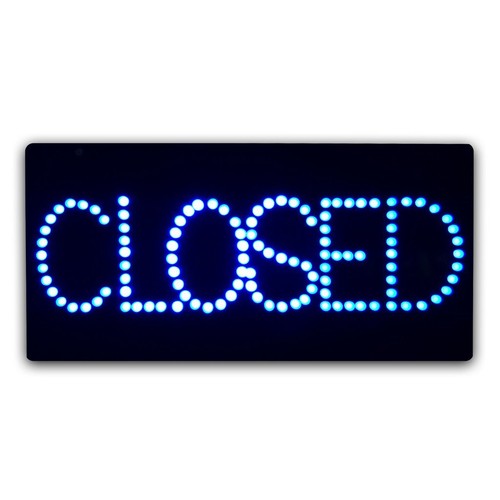 HQ 12V Epoxy 'Open | Closed' LED Sign 60cm x 30cm w/ 3 Modes & Power Adapter - Picture 3 of 3