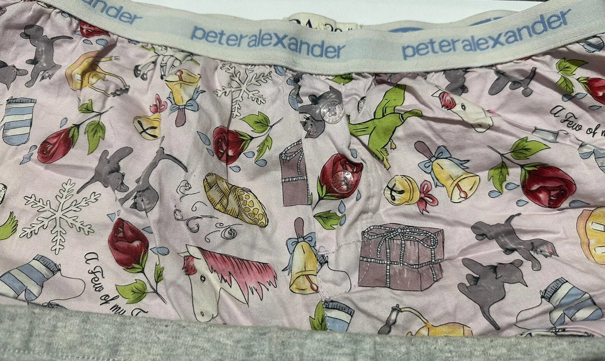 Womens Peter Alexander Pyjamas Shorts X2 Size M GUC Pink Blue Dogs