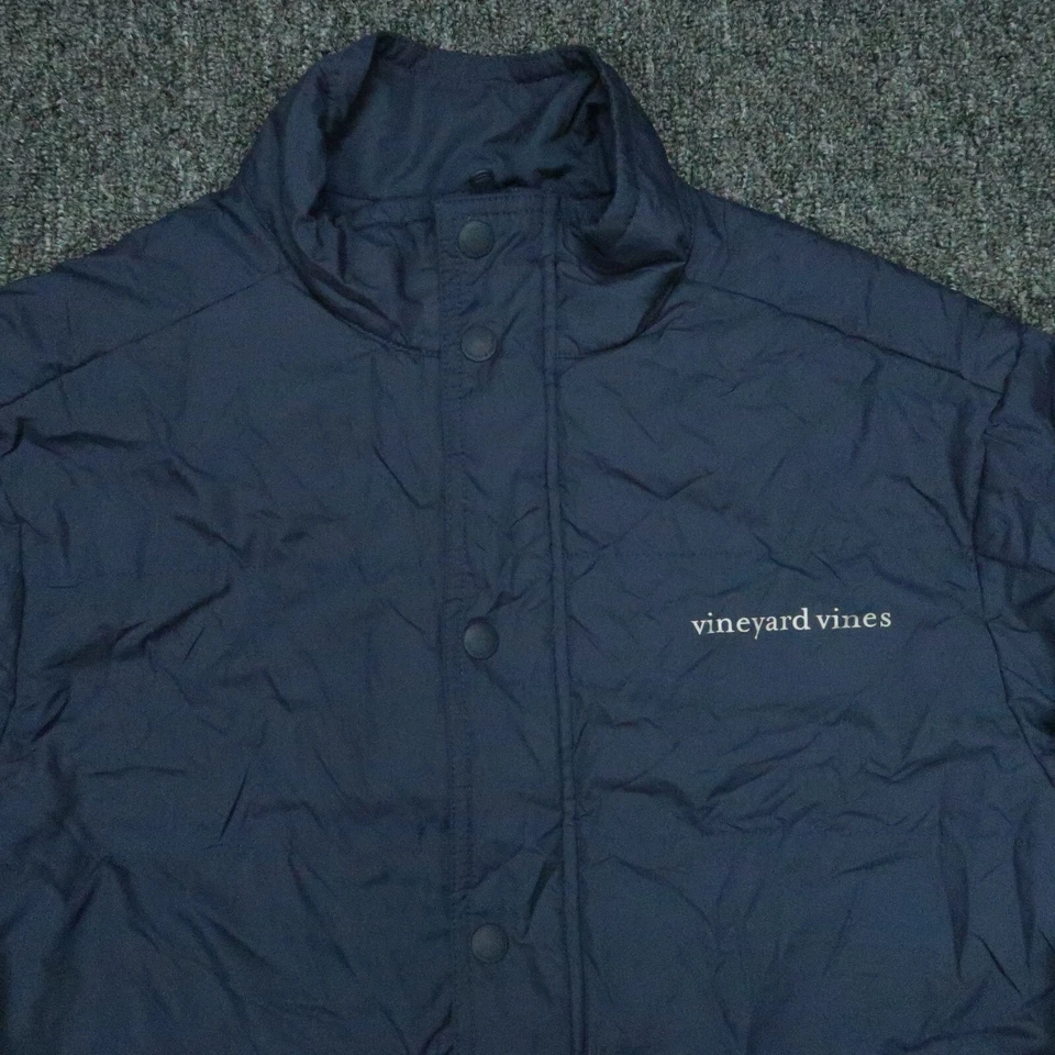 Vineyard Vines Jacket Mens Extra Small Blue Full Zip Snap Pockets Lined XS - Image 2 of 4