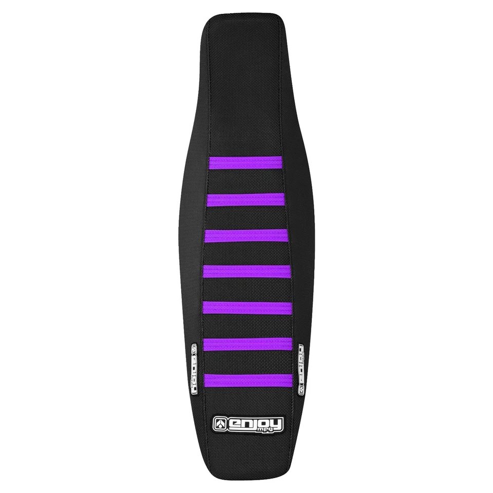 2007 - 2024 HONDA CRF 150 R gripper seat cover all BLACK w/ PURPLE ribs #50 - Image 3 of 4