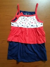 NEW  WITHOUT TAG JUMPING BEANS GIRLS SHIRT RED WHITE BLUE STARS 4TH JULY SIZE 4T