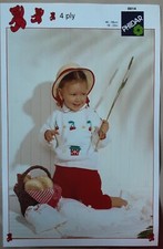 Original Phildar 4ply Child Sweater 18"-23" Knitting Pattern 8814