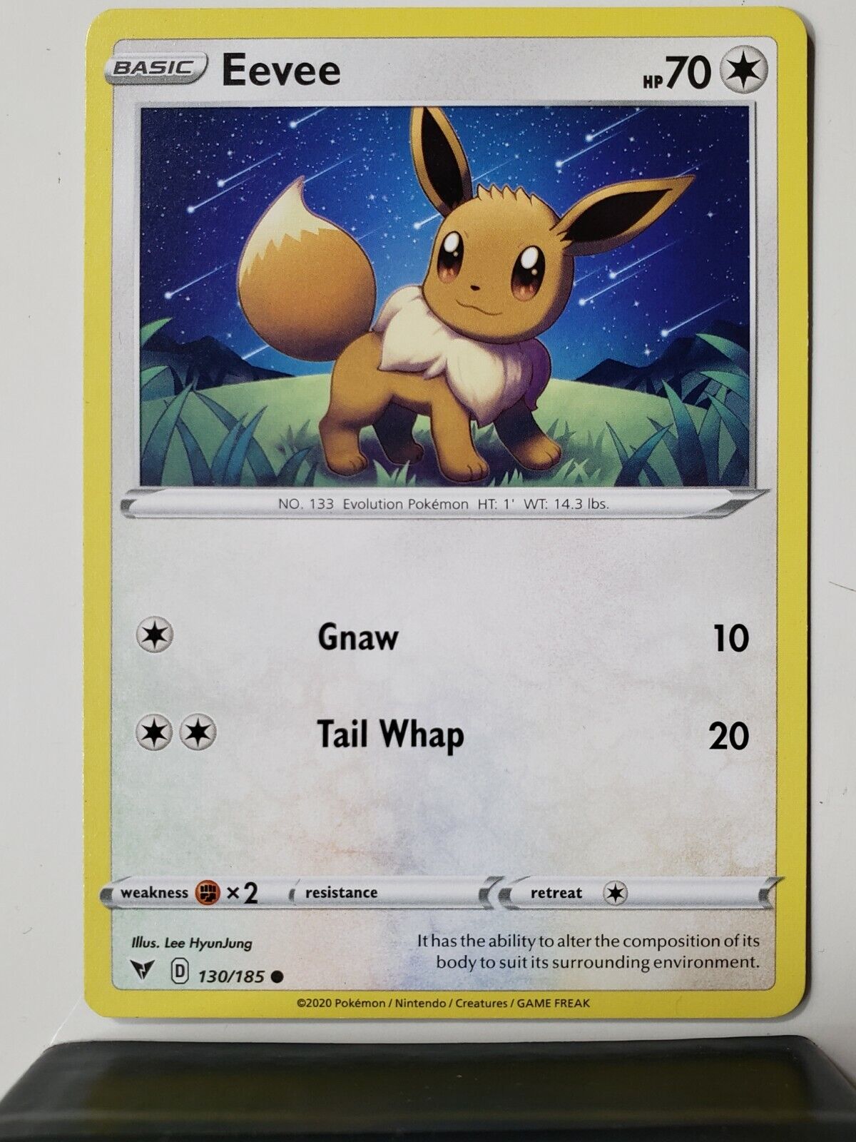 Eevee 130/185 NM - Vivid Voltage Pokemon Card - $2 Combined Shipping