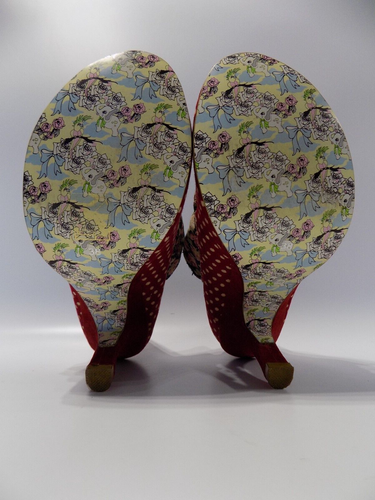 Irregular Choice Zapatos Talla 5 Mujer Rojo Tacón Alto Corte Estilo Vintage Años 50 60 - Imagen 8 de 12