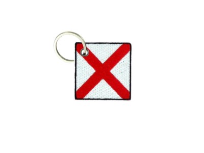 Porte-Clés Drapeau Maritime Lettre K (KILO) Avec Patch Brodé - Tissu Multicolore