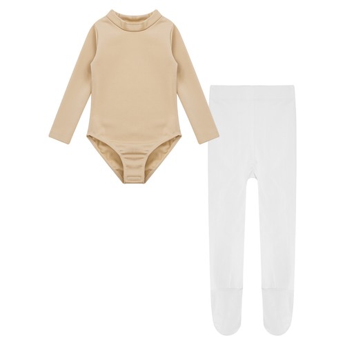 Kids Girls Activewear Practice Leotard With Pants Solid Color Training Costume - Foto 34 di 55