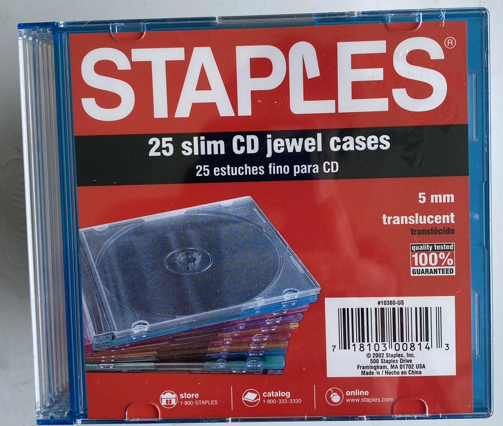 Staples 25 Pack Slim CD/DVD Jewel Cases Assorted Colors 5mm Thick New / Sealed 718103008143 eBay