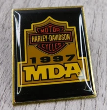 Vintage MDA 1997 Harley Davidson Motor Cycles Enamel Jacket Coat Lapel Vest Pin