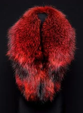 Saga Furs Real Red Finn Raccoon Fur Handmade Stole Shoulder Wrap Shawl Scarf 51"