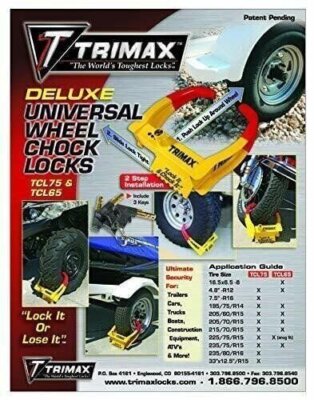 Trimax TCL65 Deluxe Universal Wheel Chock Lock-Yellow Red | eBay