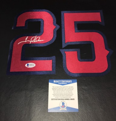 #ad TROY GLAUS SIGNED AUTO ANAHEIM ANGELS JERSEY NUMBER KIT BECKETT BAS COA 8 $50.63