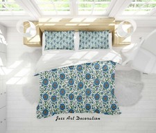 3D Blue Floral Art Pattern Quilt Cover Set Duvet Cover Bedding Pillowcases