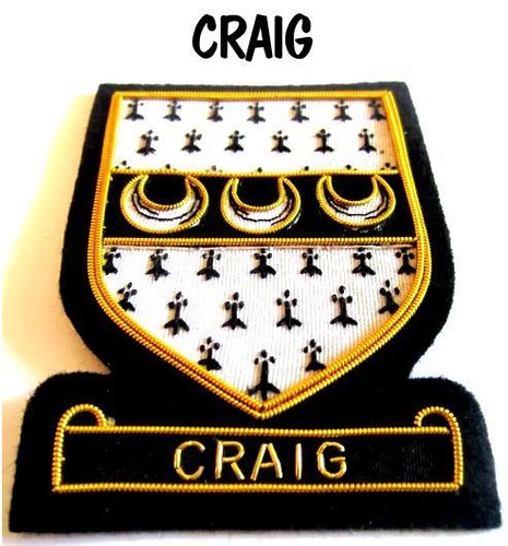 INSIGNIA DE NOMBRE DE CLAN ESCOCÉS CRAIG NUEVA BORDADA A MANO HECHA CP - BUENA OFERTA - Imagen 4 de 6