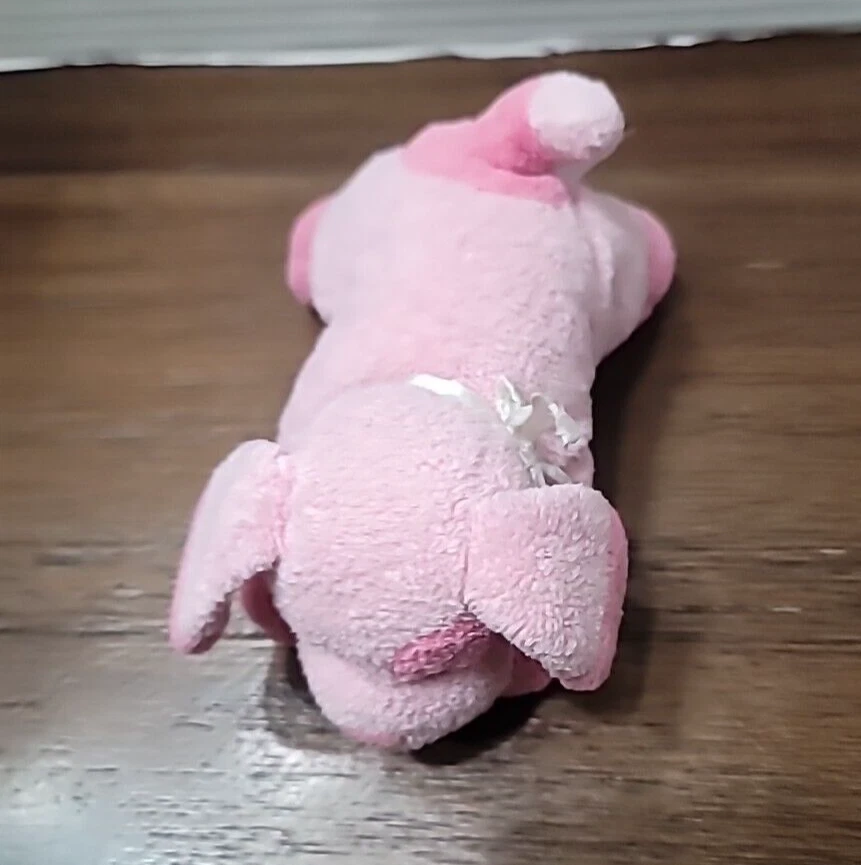 Brinquedo chocalho de pelúcia infantil preferido rosa cachorro bronzeado 6” bicho de pelúcia amoroso LEIA - Imagem 4 de 4