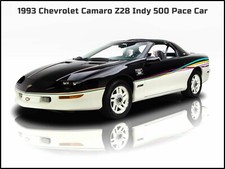 1993 Chevrolet Camaro Z28 New Metal Sign: Indy 500 Pace Car