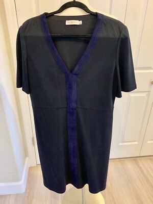 Beautiful Tory Burch Black Dress With Navy Blue Trims - XL - EUC