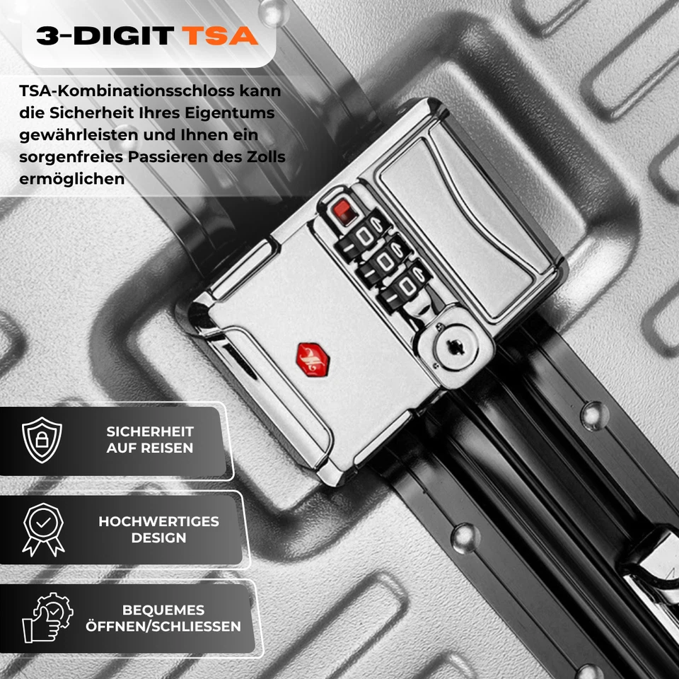 ALU RAHMEN Koffer Reisekoffer Hartschalenkoffer Rollkoffer Handgepäck Kofferset - Bild 4 von 4