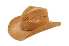 MG Womens Straw Outback Toyo Cowboy Hat Brown 11114