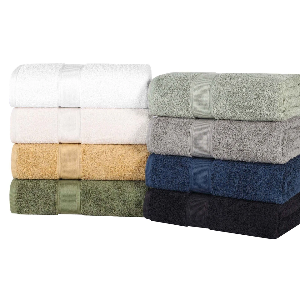 Juego de 6 toallas de mano lisas de peso medio de felpa gruesa 100 % algodón orgánico Oregon Foto 4 de 4