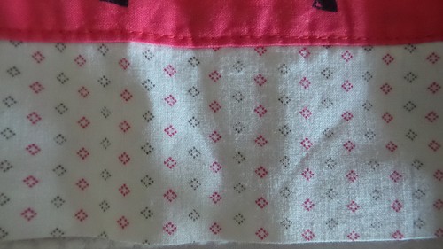 Vintage HALF APRON Small Red/Green Dot Squares,Red Bees Pocket & Border - Picture 3 of 3