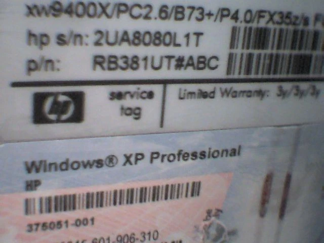 HP xw9400 Workstation Computer Dual CPU Dual-Core Opteron 2600 w/16GB EM244AV - Image 4 of 4