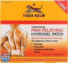 Tiger Balm Pain Relieving Large Patch, 4" x 8", 4/pack – Pain Relieving Patch