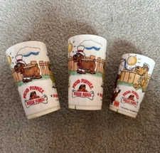 Vintage 1986 Burger King Pound Puppies Cups Deka Plastics USA Set of 3 HTF!