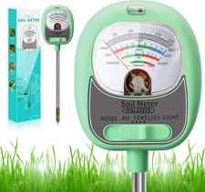 4-In-1 Soil Test Kit – Soil Moisture Meter, Ph, Fertility & Sun-Light, No Batter