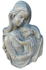 Stara metalowa reliefowa matka + dziecko ok. 35 cm wysokości