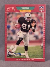 1989 Pro Set Tim Brown #183 Rookie Los Angeles Raiders NFL Sports Card HOF. rookie card picture