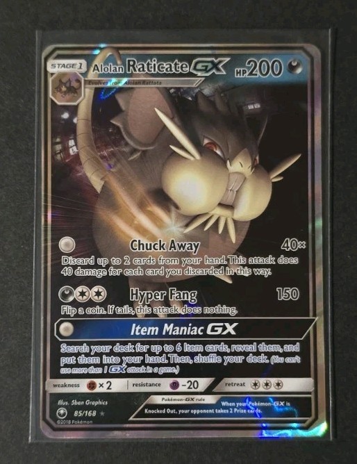 Alolan Raticate GX 85/168 Celestial Storm NM Ultra Rare Pokemon Card