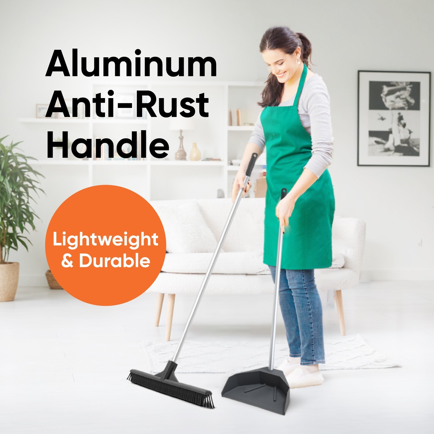 Superio Silicone Lobby Dustpan with Long Handle 38"