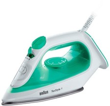 Braun Dampfbügeleisen TexStyle 1 Keramik-Sohle 2000 Watt grün/weiß SI1040 