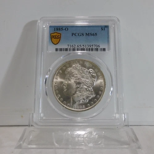 GOLD SHIELD!  1885-O  MORGAN Silver Dollar, PCGS MS-65!