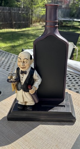 Decorative Resin Butler Chalkboard Wine Bottle Menu Board Kitchen Bar Decor 15”