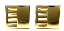 Swank Cufflinks Geometric Gold Squares Bullet Back Vintage Men's Formal Wear