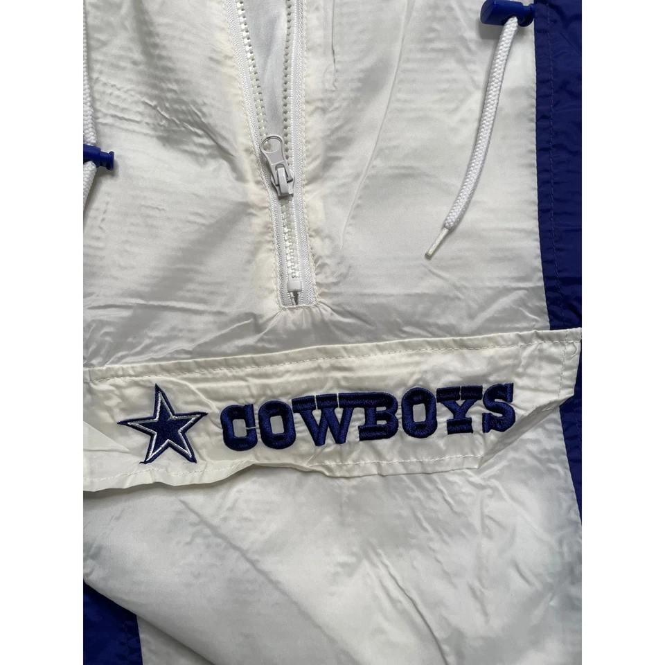 Ropa del equipo de la NFL Vaqueros Pullover Rompevientos Chaqueta Media Cremallera Ligera S Foto 4 de 4