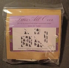 TREES ALL OVER FIVE STAMPS Unity Stamp Company  Rubber Cling Stamp New