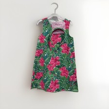 Tommy Bahama Sleeveless Dress Headband Set Girls 6 Pink Green Tropical NEW