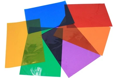 BRIGHT IDEAS Cellophane sheets A4 - pack of 48 sheets in assorted colours