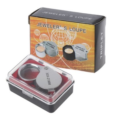 Jewelry Diamond Eye Loupe Magnifier Magnifying Glass Triplet Jewelers 30x21mm